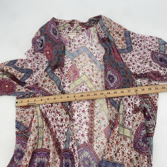 Altar'd State Paisley Kimono Patchwork Size Medium Boho Tie Front - Picture 4 of 10